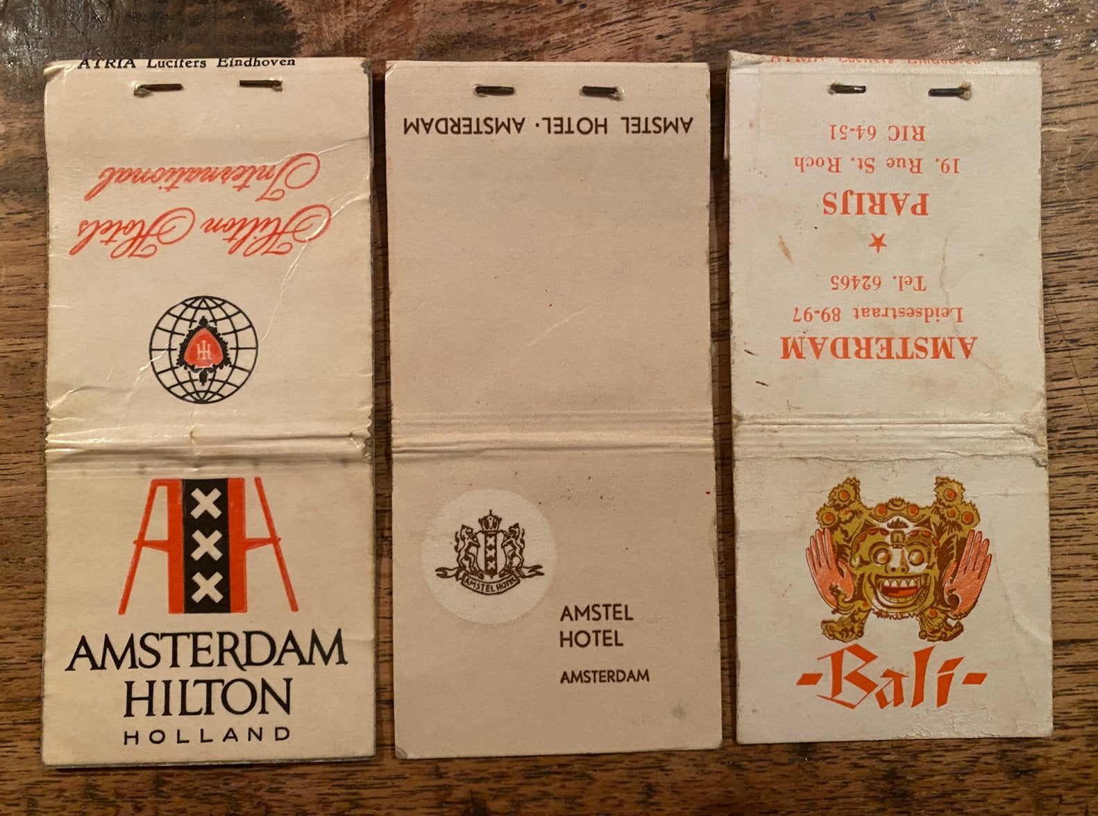 lucifer mapjes Hilton Amstel Hotel Bali restaurant Amsterdam, Ophalen of Verzenden, Zo goed als nieuw, Luciferdoosjes of -merken