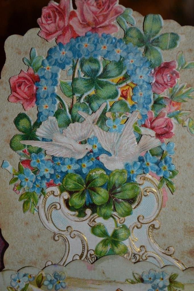 FRANKRIJK 1908 3D UITKLAPBAAR ROZEN DUIVEN 1 APRIL VIS, Ophalen of Verzenden, Voor 1920, Gelopen, Sterren en Beroemdheden