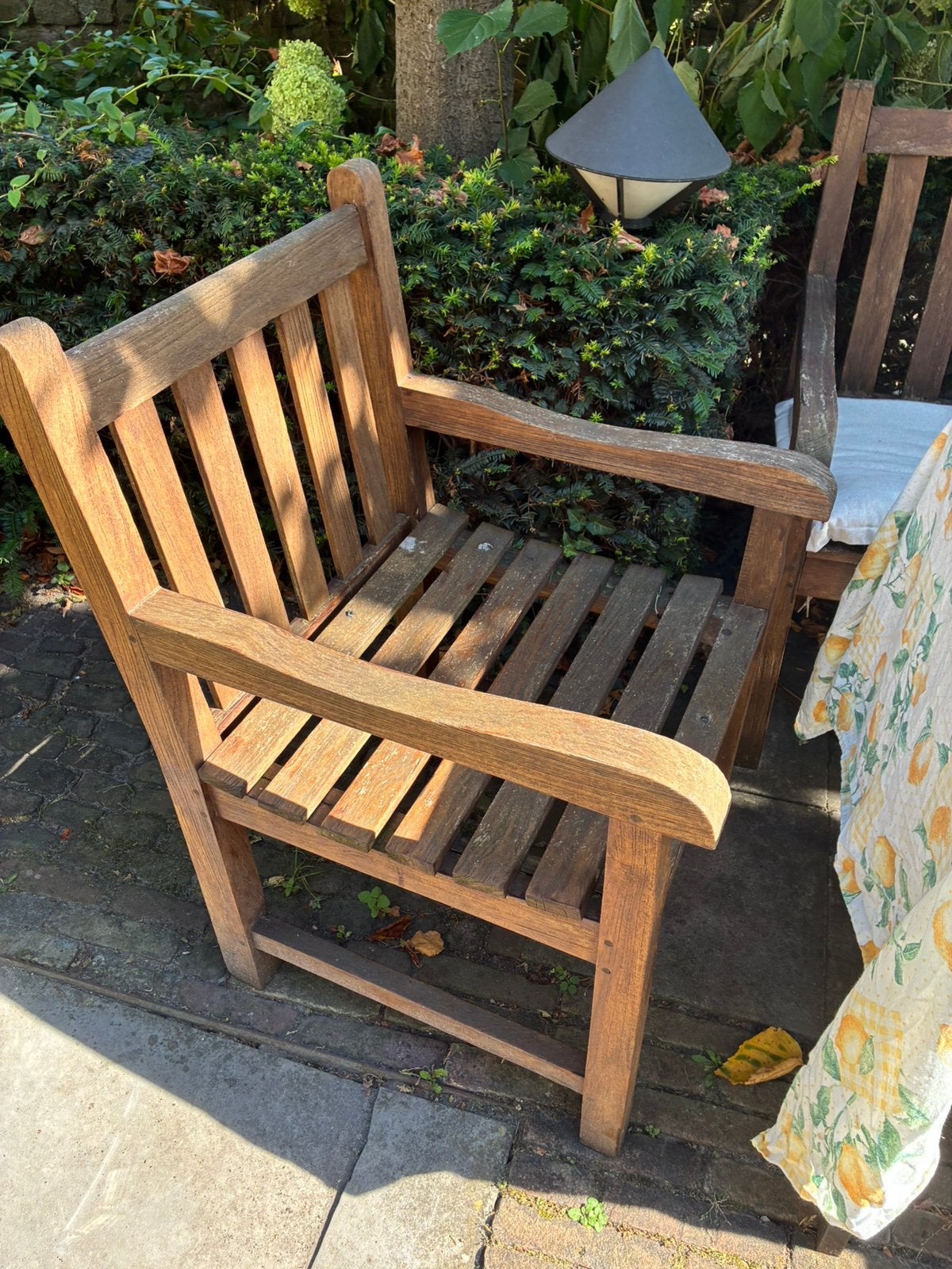 Tuinstoelen gratis (bankje is niet te koop), Ophalen, Gebruikt, Hout