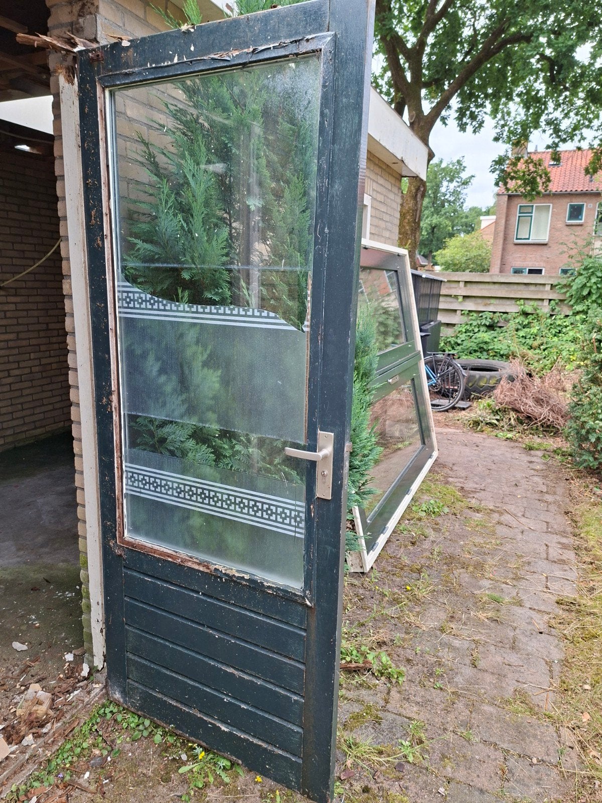 Hardhouten schuurdeur 212x87,5 cm - opknapper, Ophalen, Gebruikt, 80 tot 100 cm, Buitendeur