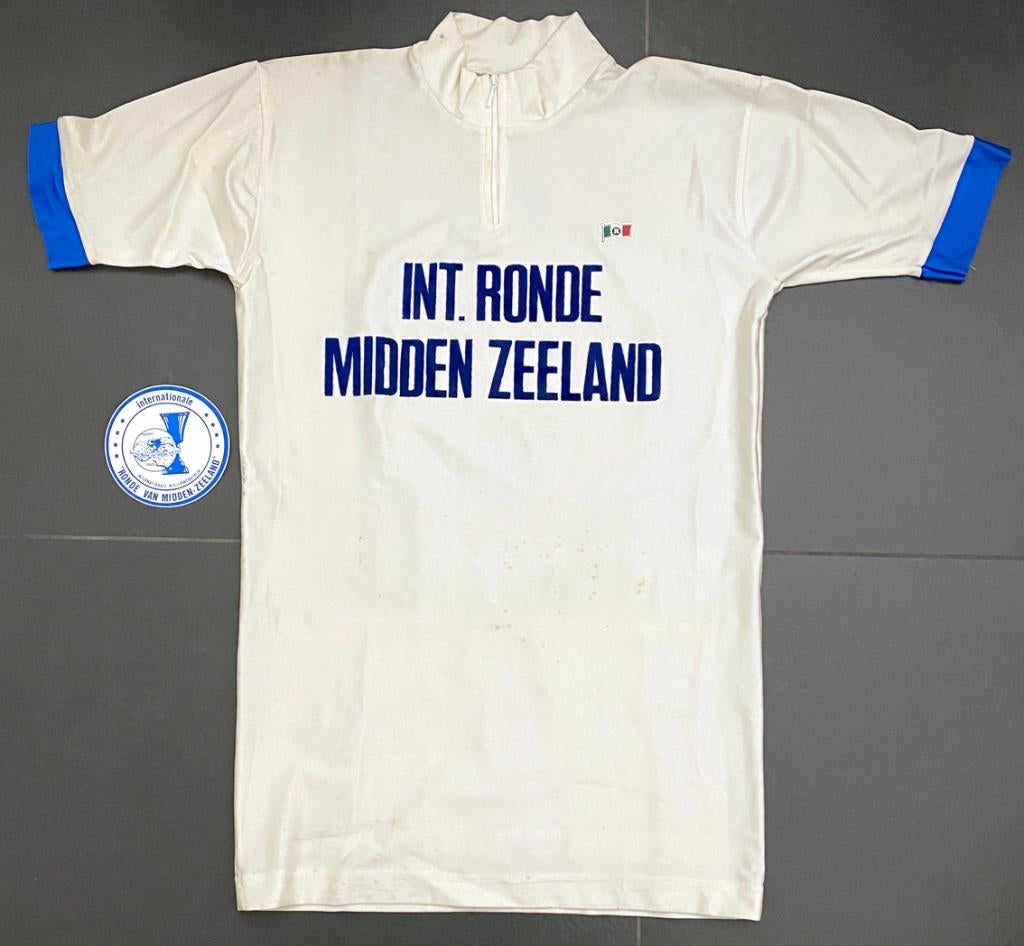 Vintage wielertrui RONDE van MIDDEN ZEELAND - leiderstrui, Ophalen of Verzenden, Overige typen