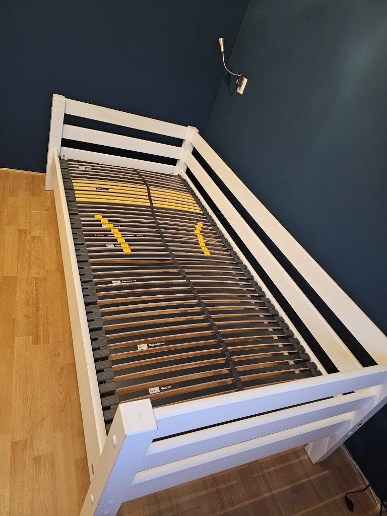 Ledikant, wit, 90 x 200, Ophalen, Gebruikt, 90 cm, Eenpersoons