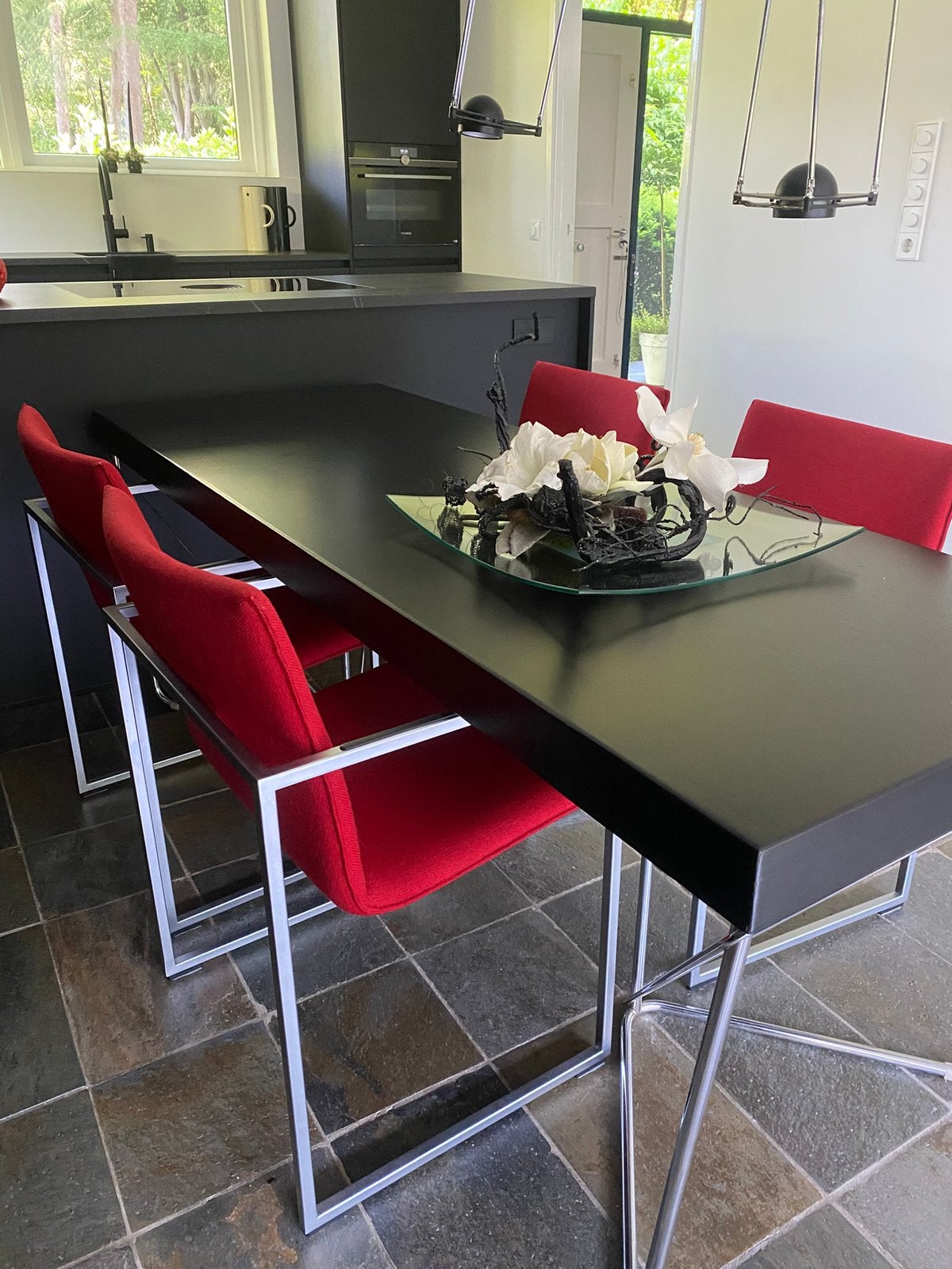 Mooie set Arco eetkamerstoelen, Huis en Inrichting, Stoelen, Ophalen, Gebruikt, Vier, Rood
