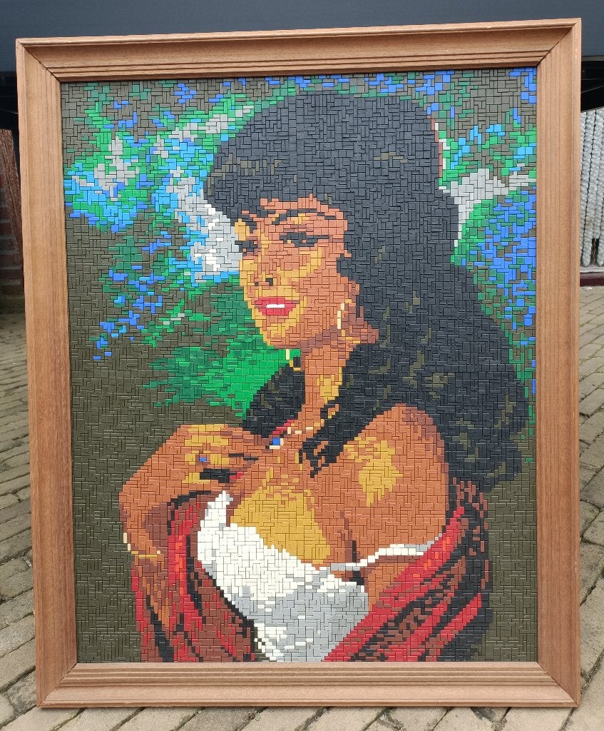 Afbeelding CARMEN zigeunermeisje TORINO Vicente Roso 73 x 60, Ophalen of Verzenden, Kunststof, Overige technieken, Portret