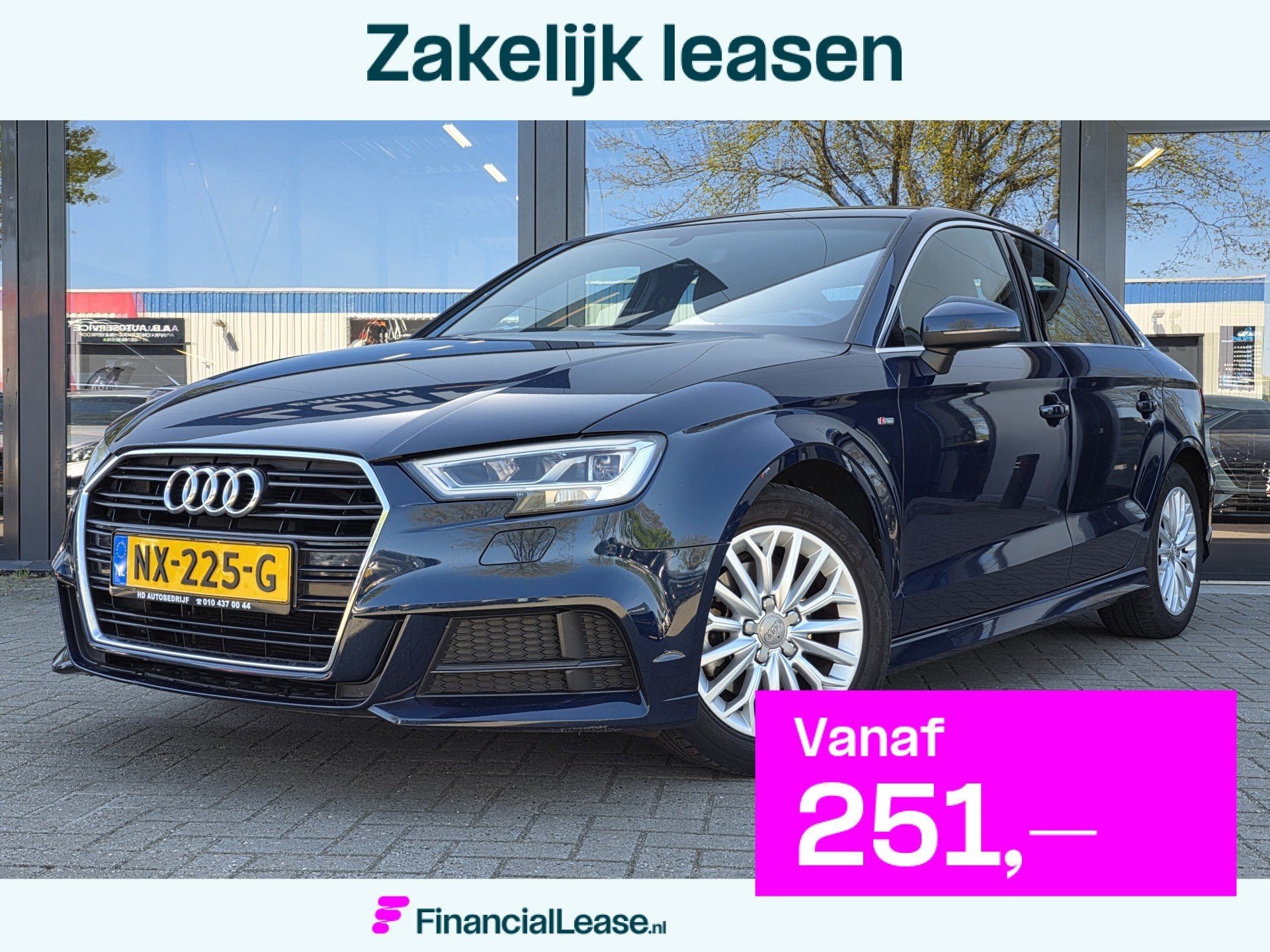 Audi A3 Limousine 1.0 TFSI Sport S Line Edition + B&O SOUND, Voorwielaandrijving, Gebruikt, Blauw, Origineel Nederlands