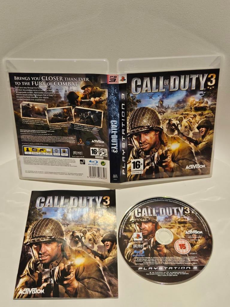 Call of Duty 3 PS3, Spelcomputers en Games, Games | Sony PlayStation 3, Vanaf 18 jaar, Shooter, Ophalen of Verzenden, Zo goed als nieuw