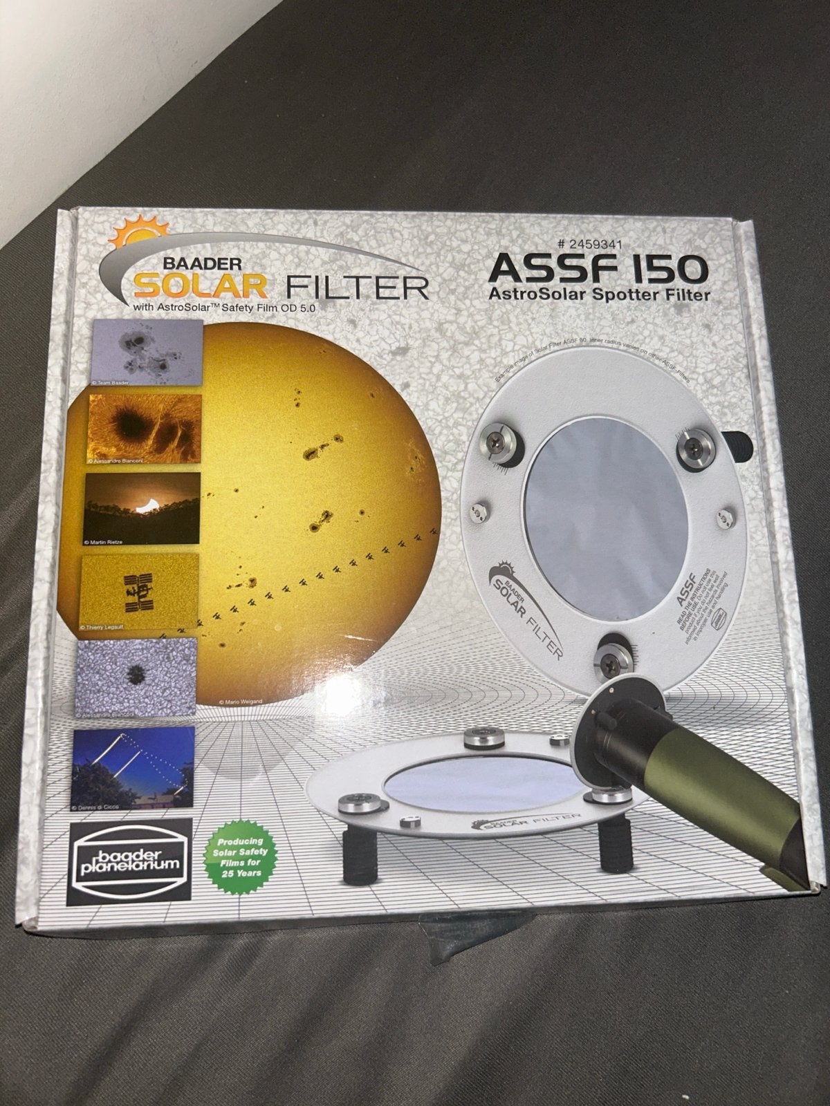 Baader AstroSolar Spotter Filter ASSF 150 - Zonnefilter, Audio, Tv en Foto, Optische apparatuur | Telescopen, Ophalen of Verzenden