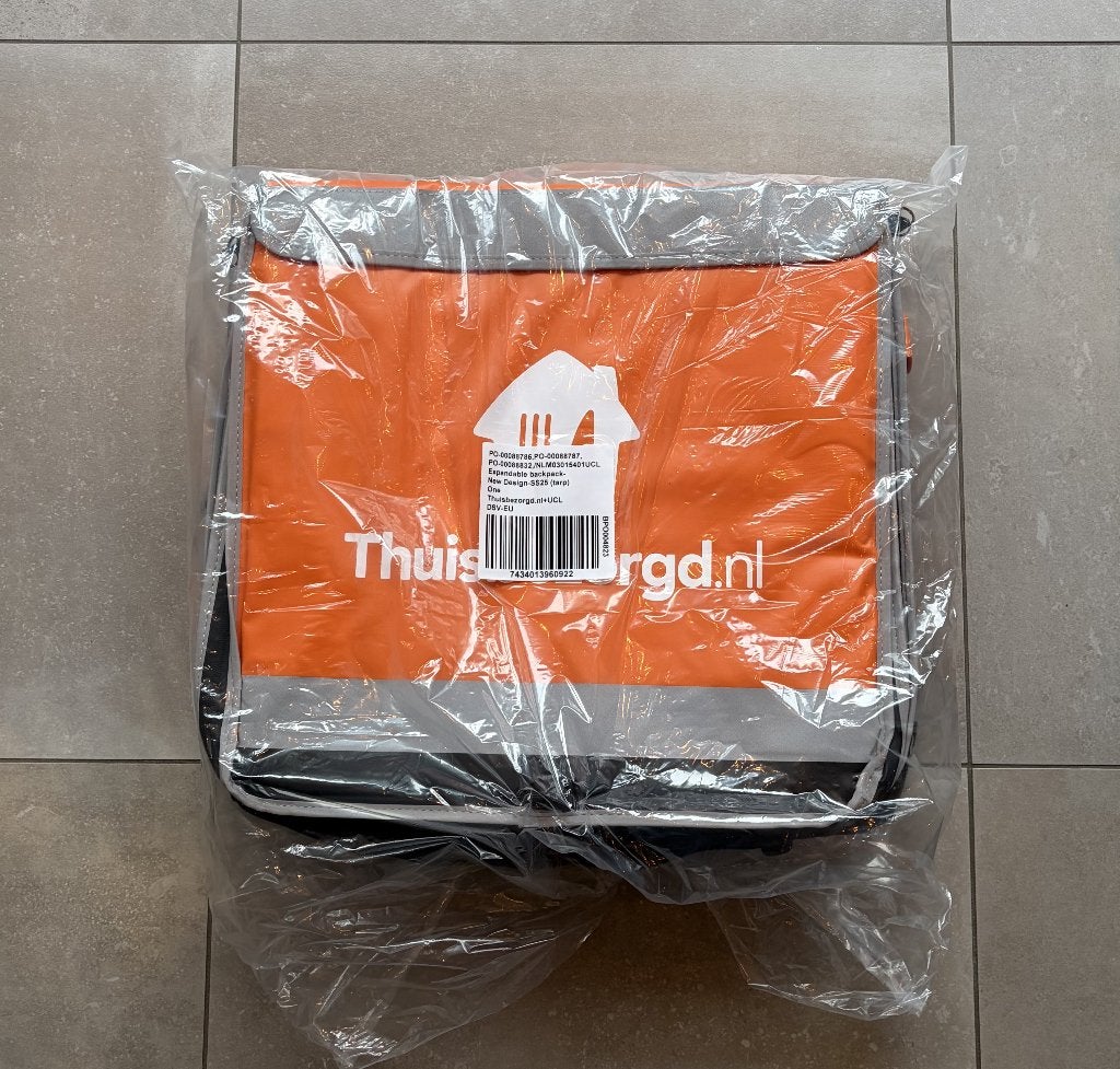 Thuisbezorgd Tas - Pizza tas, Sieraden, Tassen en Uiterlijk, Tassen | Reistassen en Weekendtassen, 30 cm of meer, Oranje, Ophalen of Verzenden