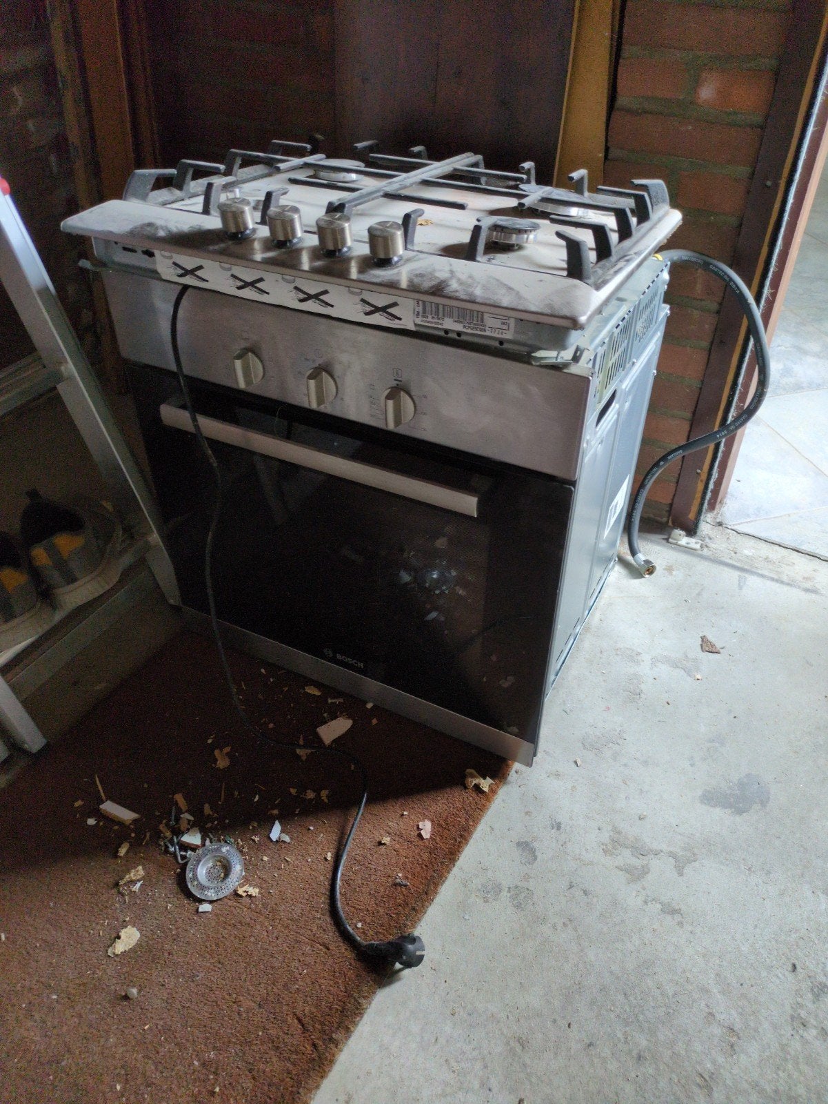 Bosch gasfornuis met oven - Gebruikt, Witgoed en Apparatuur, Fornuizen, Ophalen, Gebruikt, 60 cm of meer, 4 kookzones