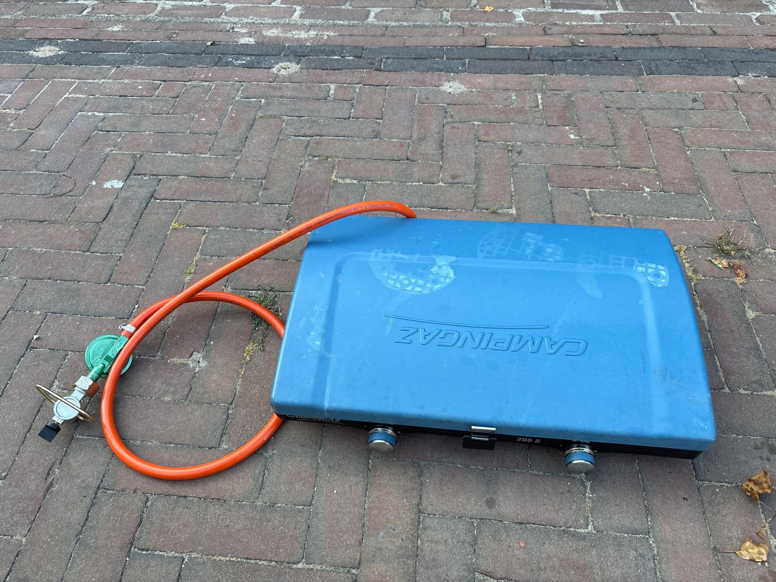 Campingaz 200 S gasfornuis/ slang en drukregelaar/ 2 flessen, Ophalen of Verzenden, Gebruikt