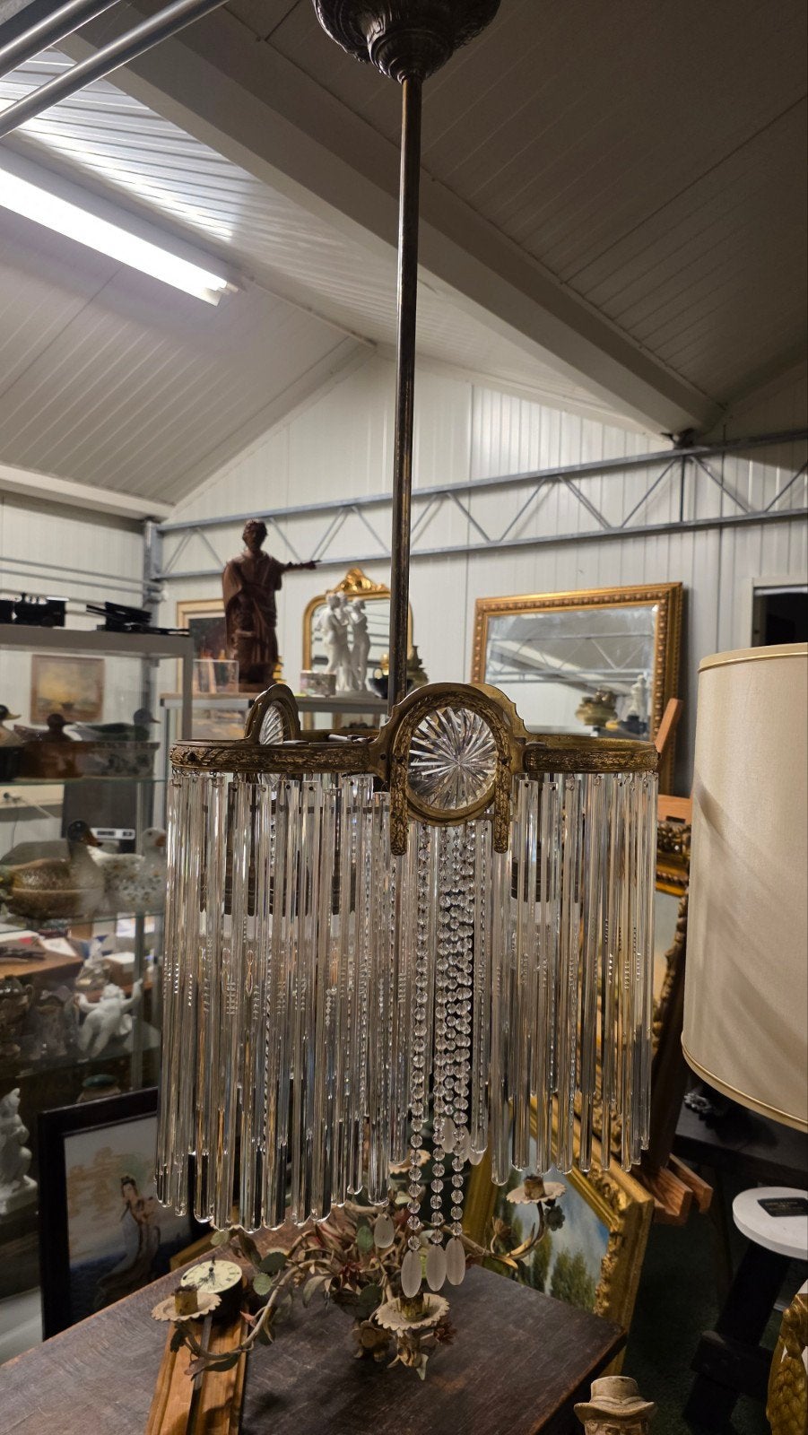 Antieke Franse Louis XVI hanglamp, Ophalen