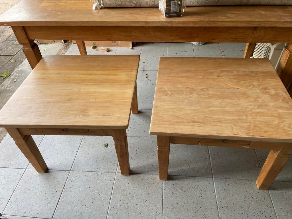 Teak salontafels /bijzettafels, Ophalen, Vierkant, 50 tot 100 cm, Minder dan 50 cm