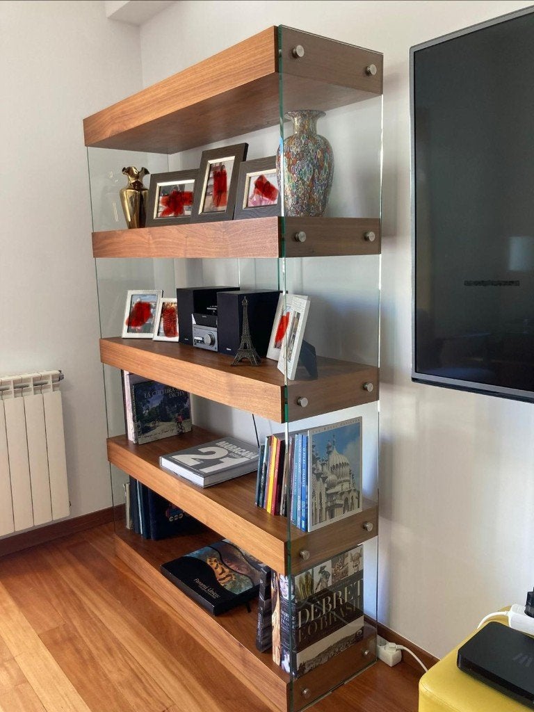 Moderne Étagère kast / Boekenkast, Demontabel, Zo goed als nieuw, Hout, Ophalen