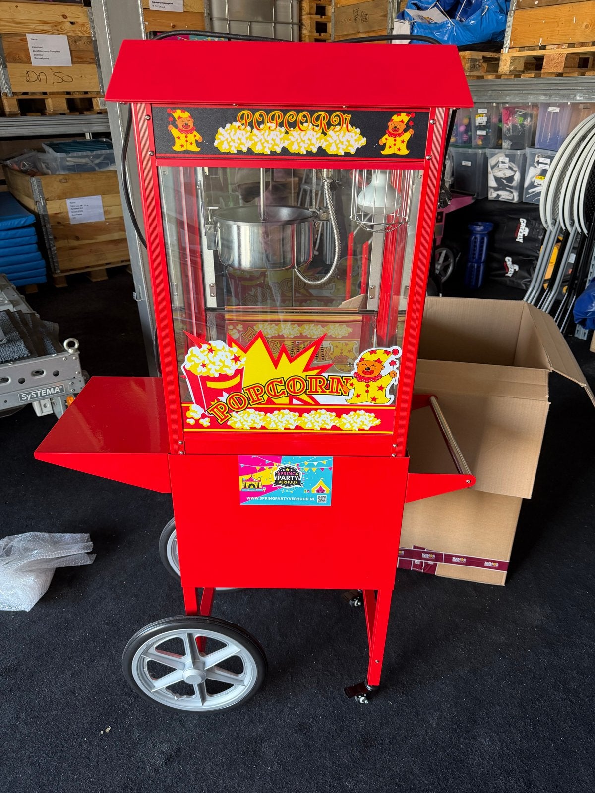 Professionele Popcornmachine op Kar - Huren ?, Ophalen