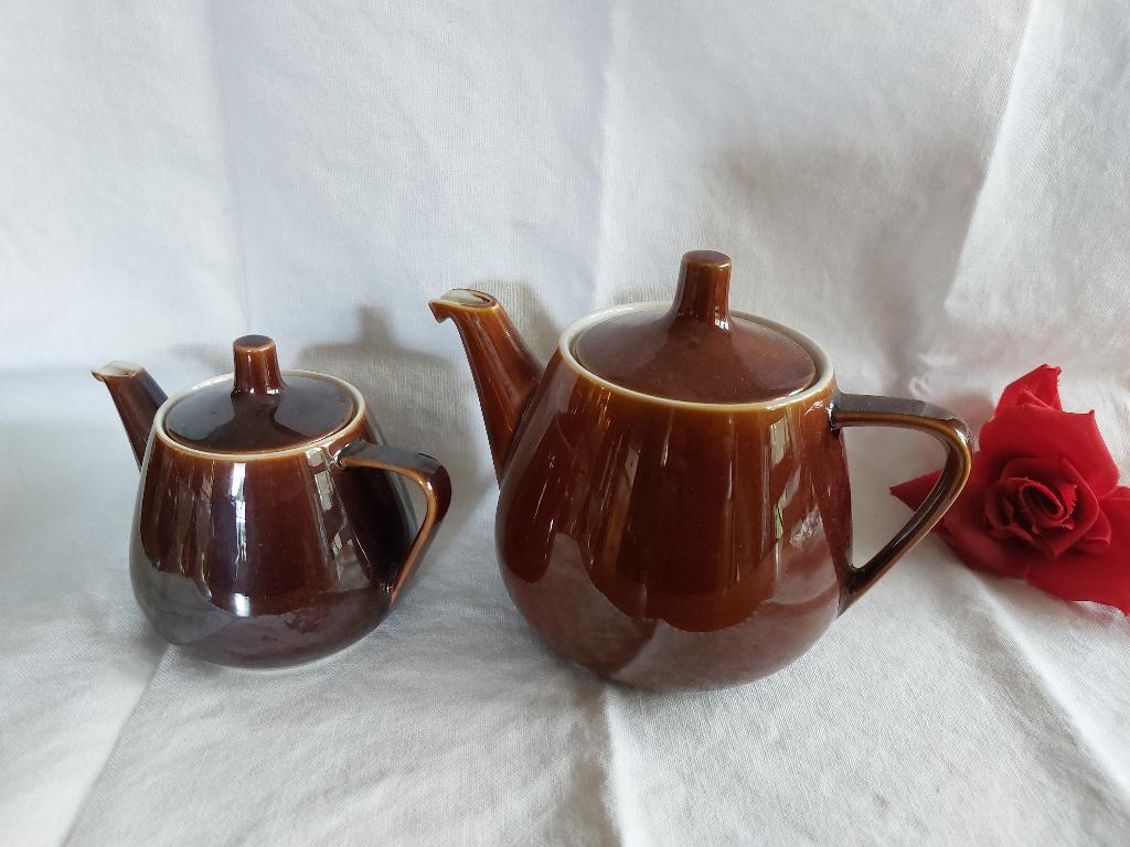 Villeroy & Boch bruin servies: koffiepotjes melkkannetjes, Ophalen of Verzenden
