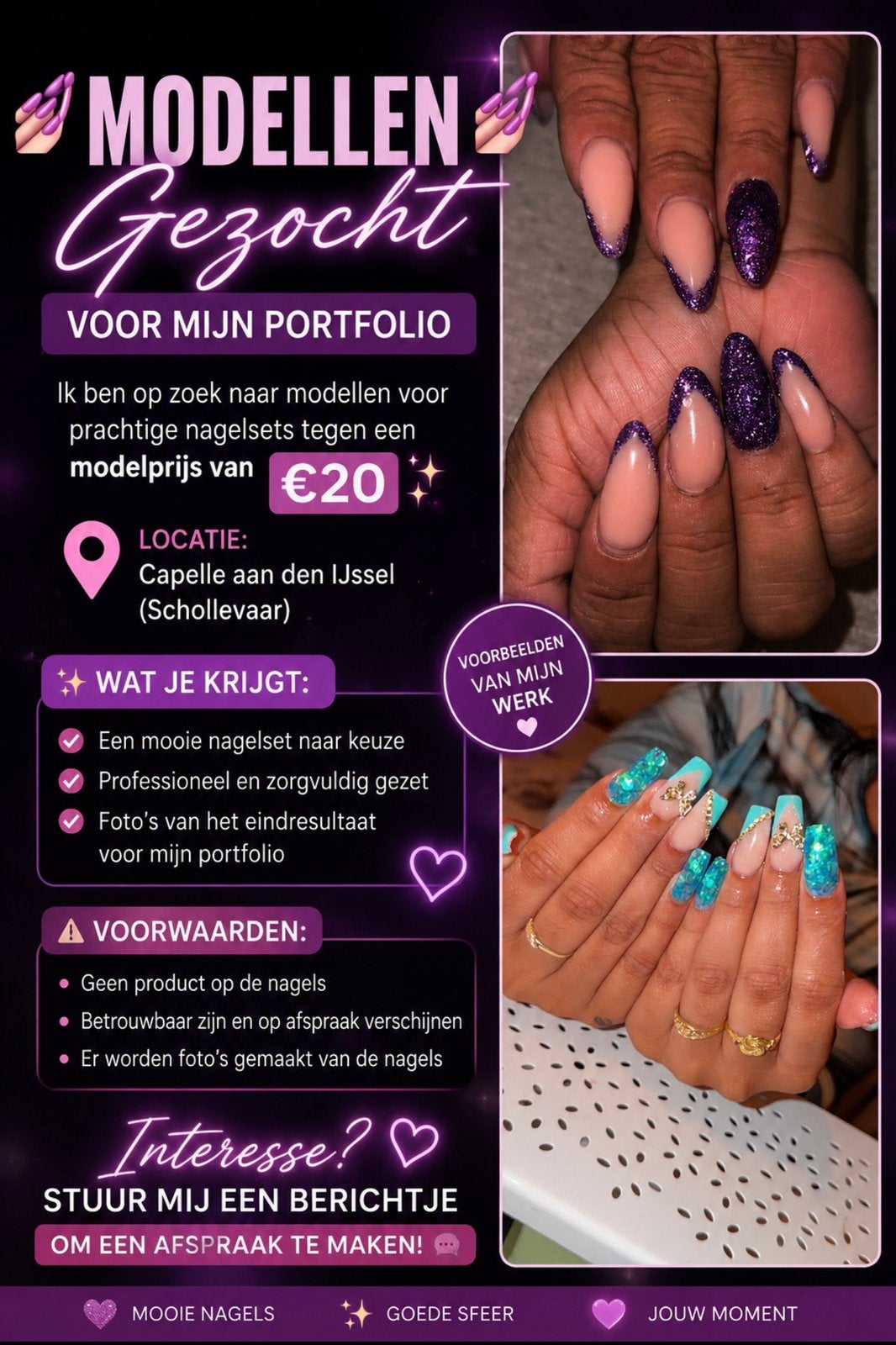 NAGELMODELLEN GEZOCHT, Sieraden, Tassen en Uiterlijk, Uiterlijk | Cosmetica en Make-up, Ophalen of Verzenden
