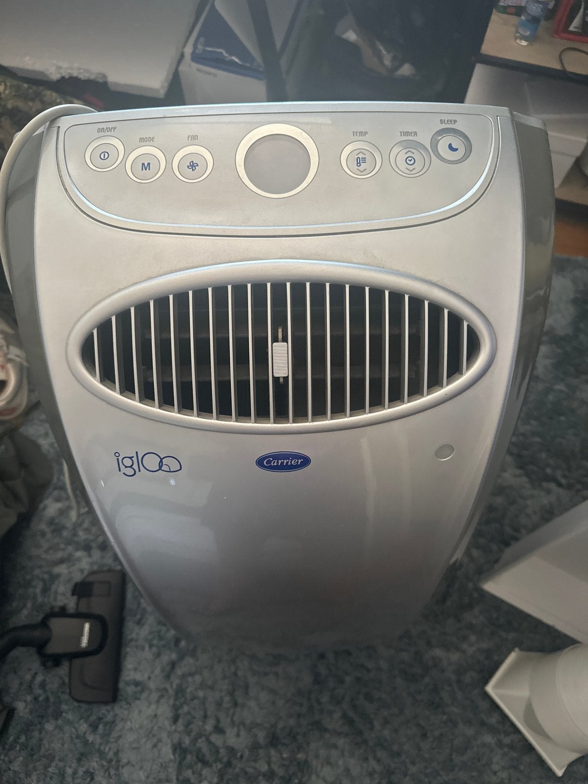 Mobiele airco Carrier Igloo - Koelen, Ventileren, Ontvochtig, Ophalen, Gebruikt, Minder dan 60 m³, Timer