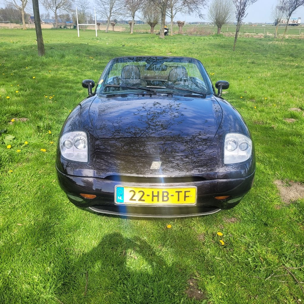 Fiat Barchetta 1.8 16V 2001 Zwart, Auto's, Voorwielaandrijving, Cabriolet, 450 kg, Origineel Nederlands
