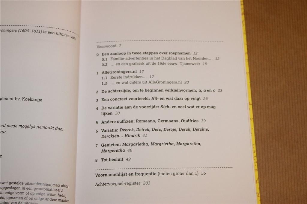 AlleGroningers Voornamen [1600-1811] — Nieuwstaat, Ophalen of Verzenden, Zo goed als nieuw