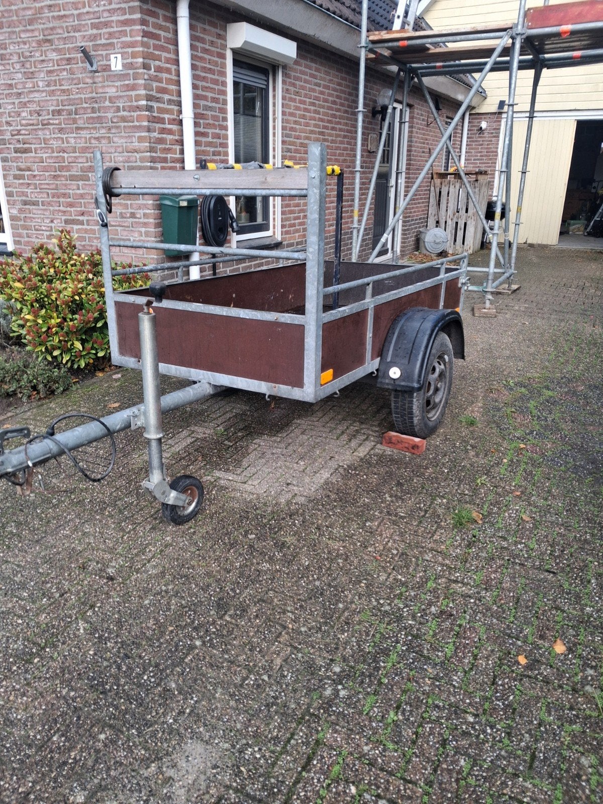 Aanhangwagen met bakmaat 195 x 108 cm, Ophalen, Gebruikt