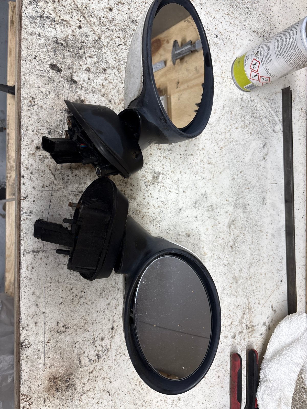 Mini R53 Buitenspiegels Wit - Gebruikt met krassen, Auto-onderdelen, Spiegels, Ophalen of Verzenden, Gebruikt, Mini