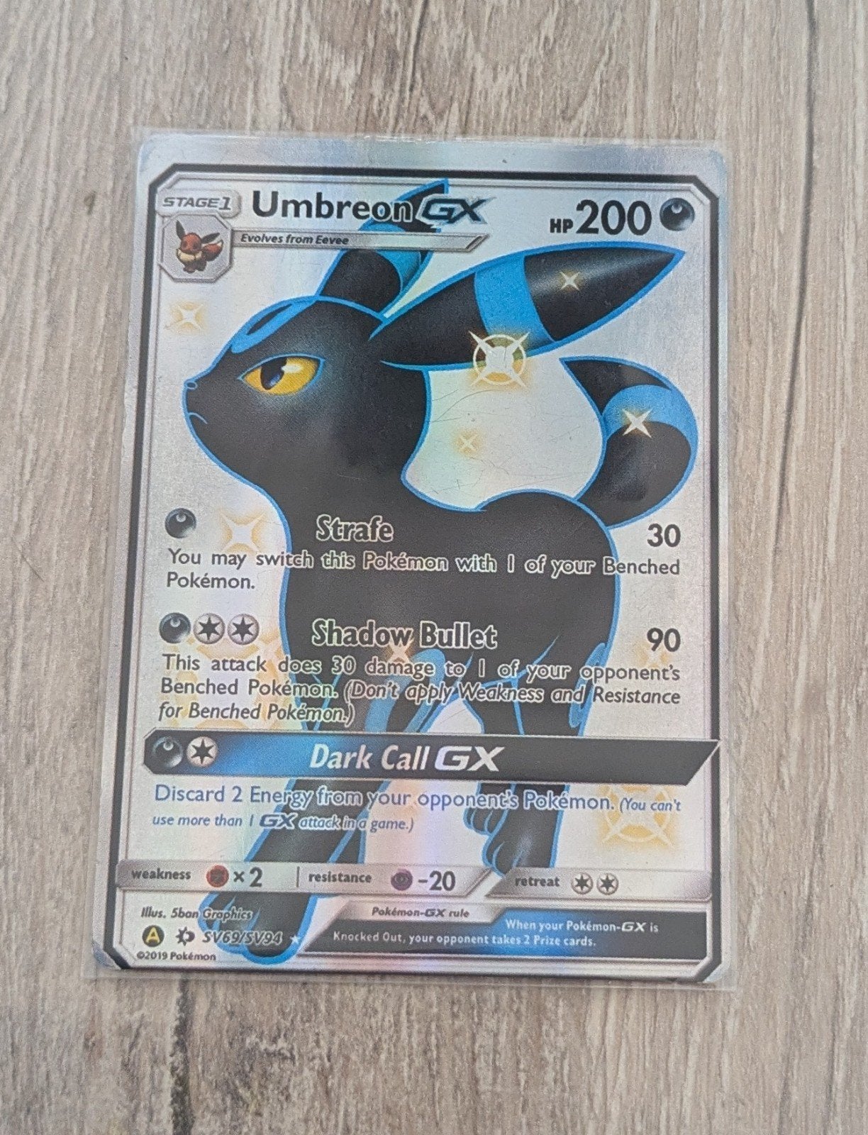 2019 Umbreon GX SV69/SV94 Shiny Vault Pokémon Kaart, Hobby en Vrije tijd, Verzamelkaartspellen | Pokémon, Ophalen of Verzenden