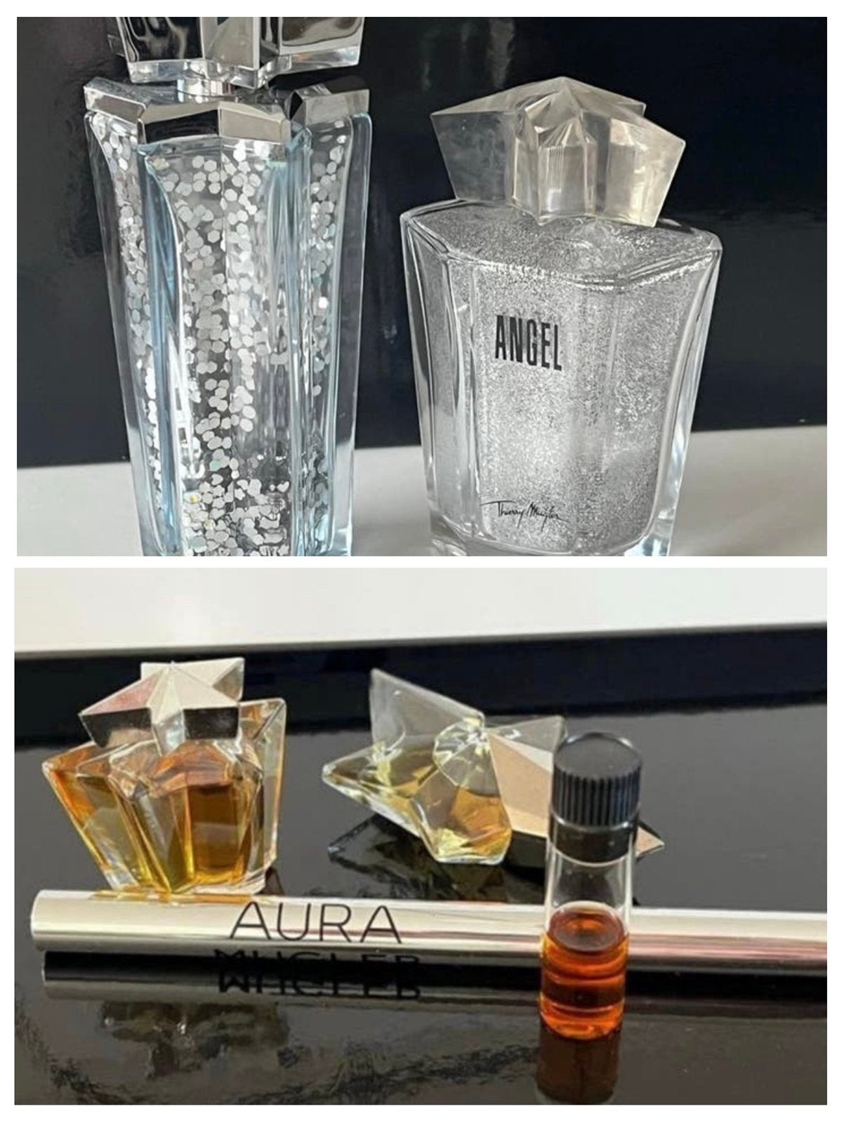 Mugler Angel lege flessen en  parfum miniatuur, Ophalen of Verzenden, Zo goed als nieuw, Miniatuur