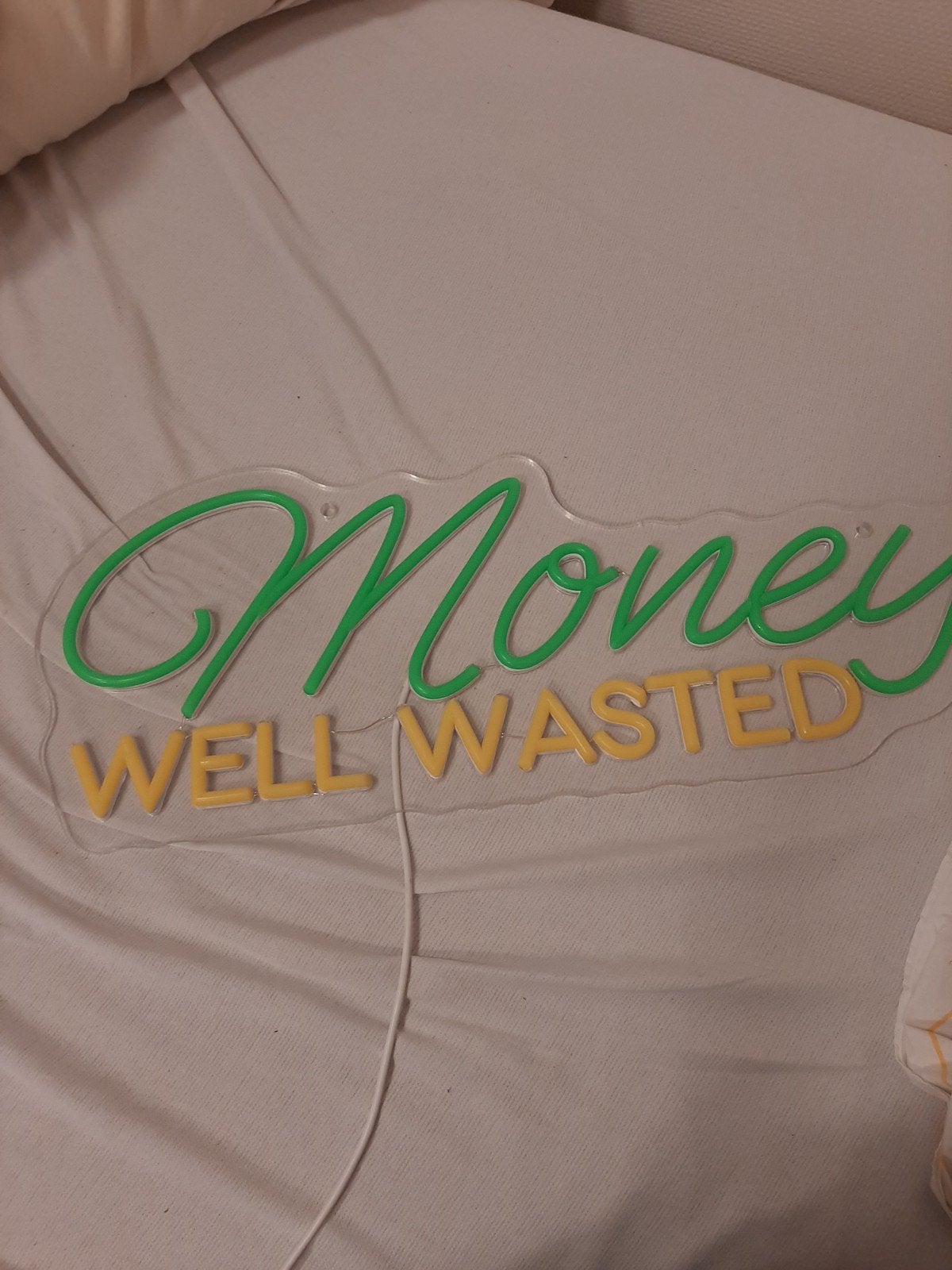 Neon LED lamp 'Money Well Wasted' - Zo goed als nieuw, Ophalen of Verzenden