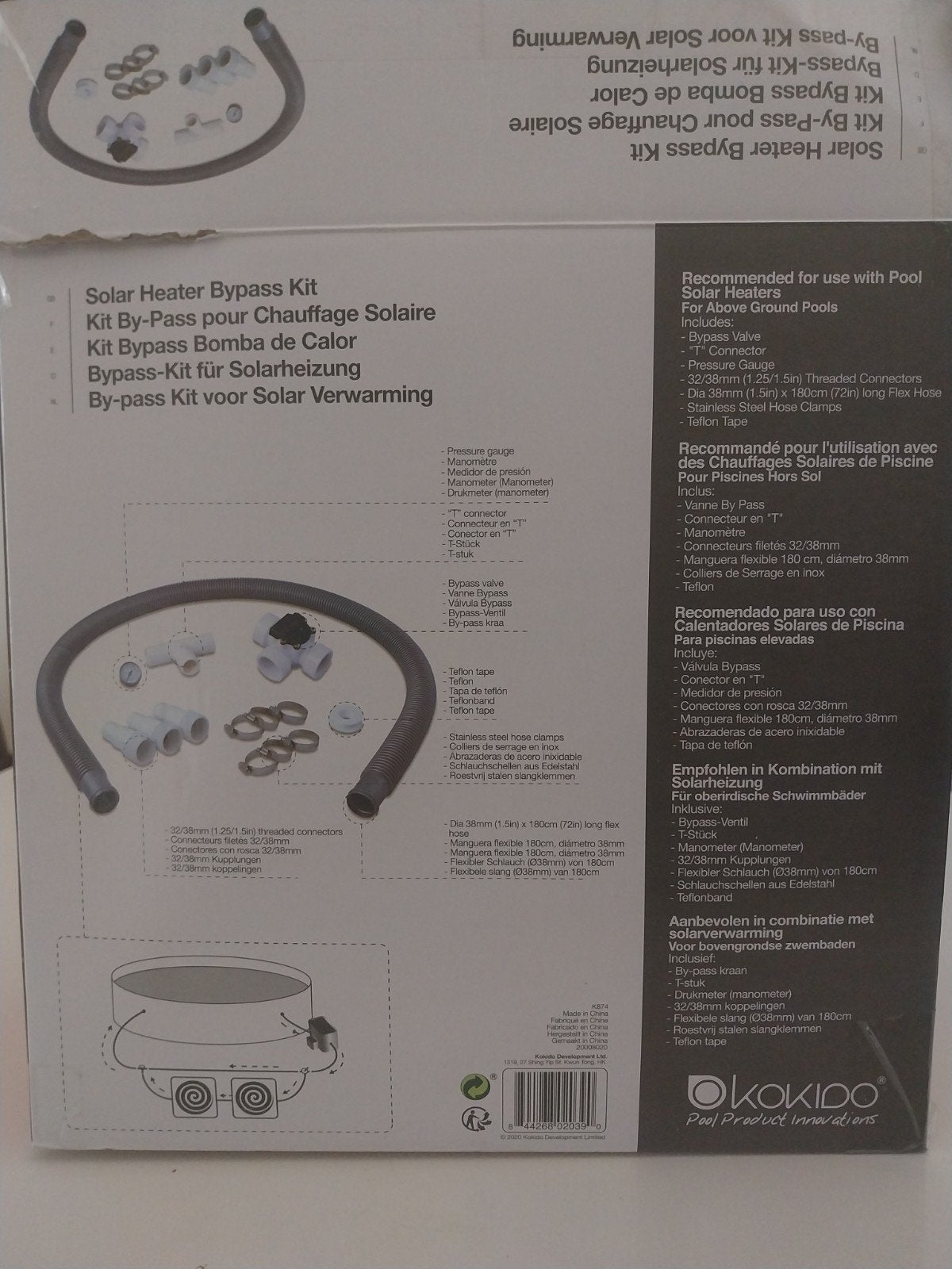 Kokido Solar Heater Bypass Kit voor Zwembadverwarming, Tuin en Terras, Zwembad-toebehoren, Ophalen, Nieuw, Verwarming