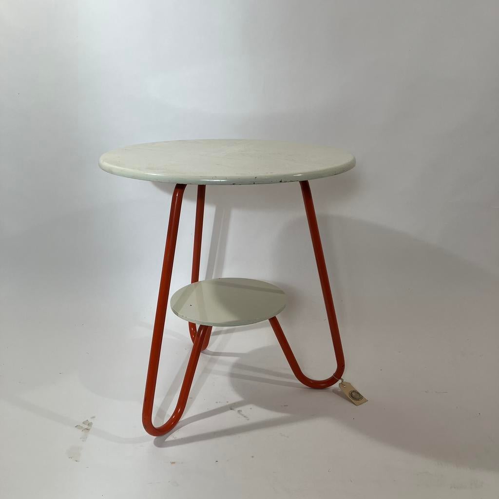 Gispen buisframe bijzettafel, Minder dan 55 cm, Bauhaus, G, Rond