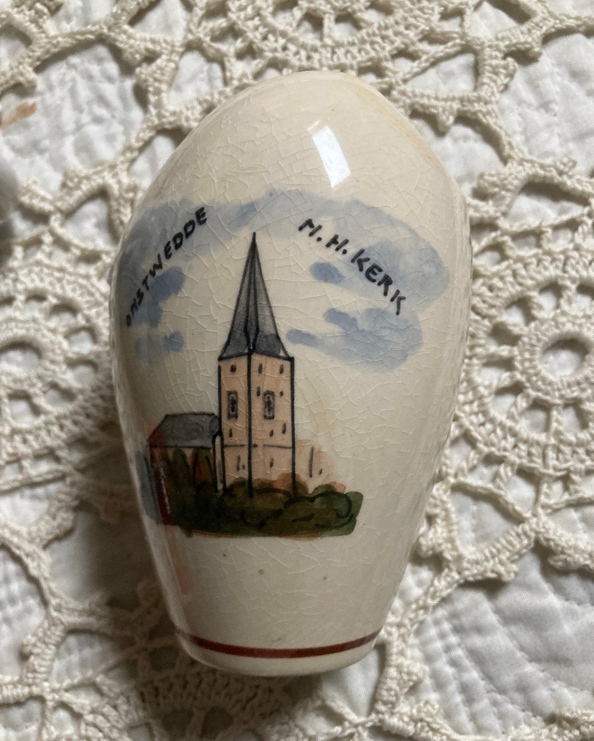 Vintage plantenhanger Onstwedde N.H. Kerk, Ophalen of Verzenden