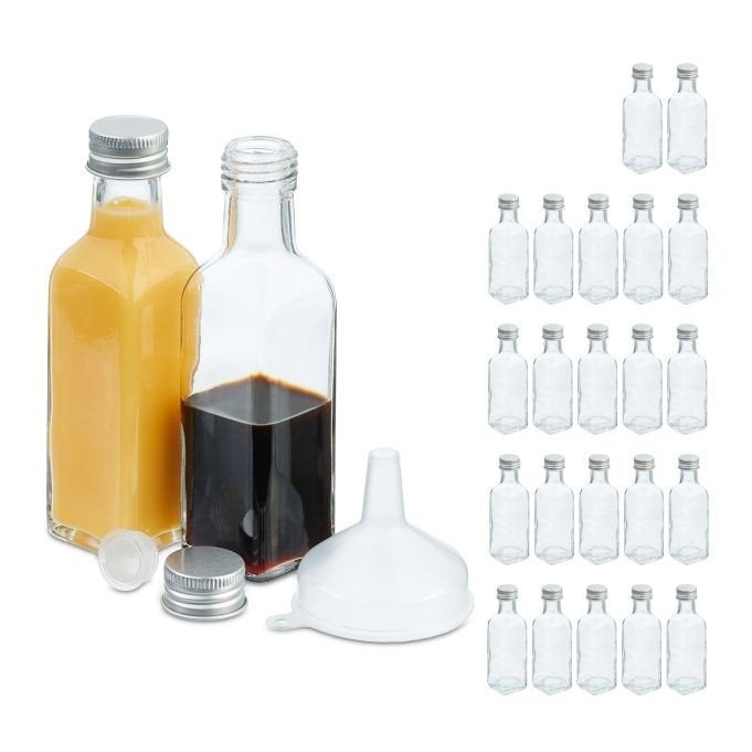 Glazen flesjes in set 100 ml 24 stuks, -, -, Overige typen, Nieuw