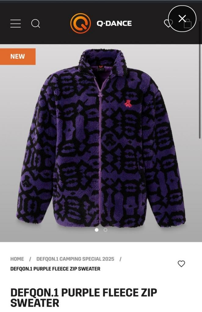 Defqon.1 paarse fleece jas maat xxl, Paars, Maat 46/48 (XL) of groter, Ophalen of Verzenden, Zo goed als nieuw