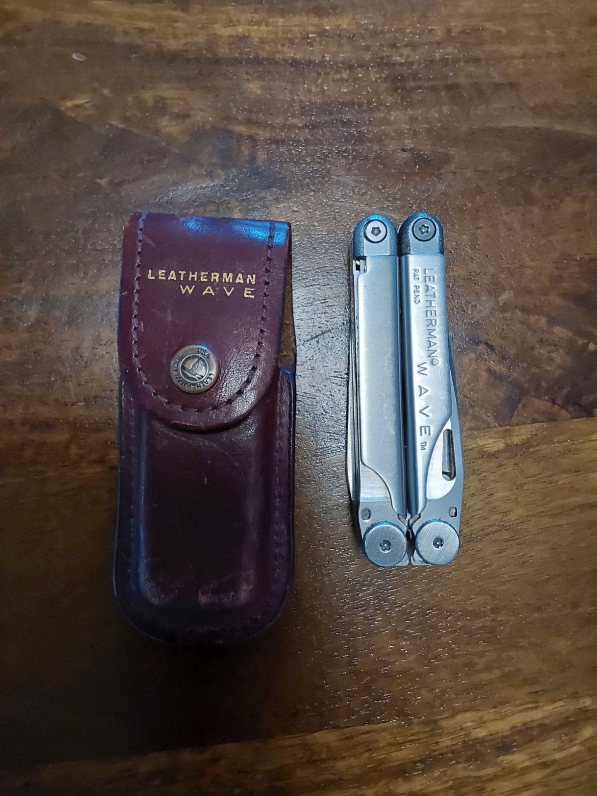 Leatherman Wave Multitool met leren etui, Ophalen of Verzenden, Gebruikt, Multitool