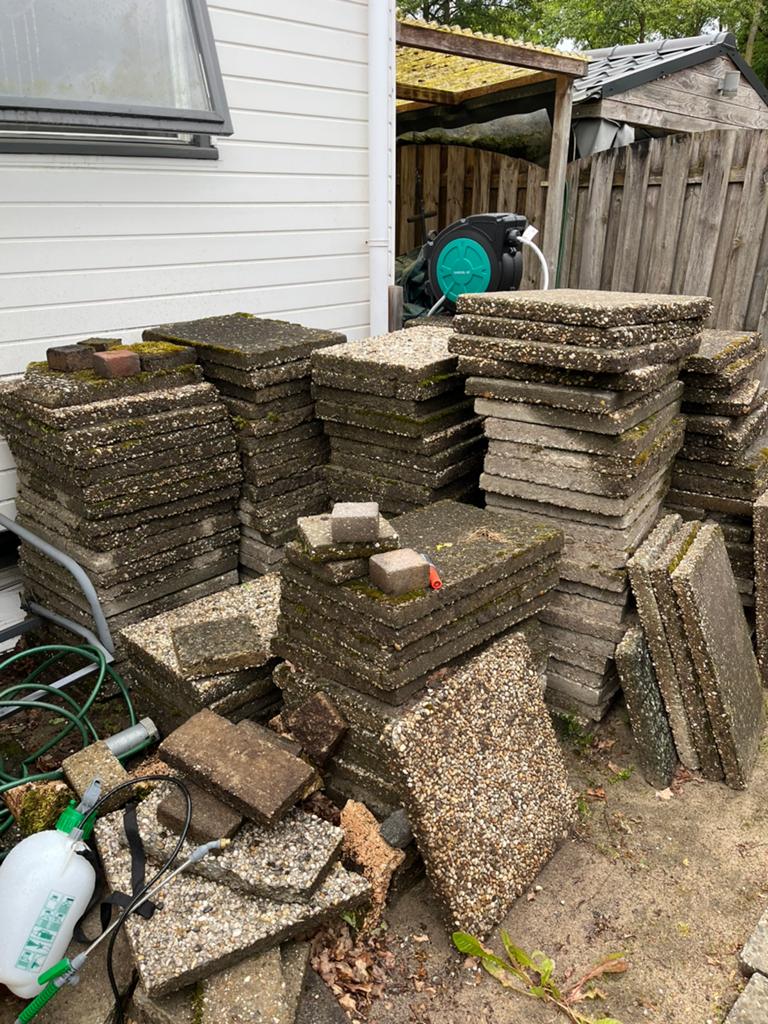 Grindtegels 60x40, 50x50 en 30x30, Tuin en Terras, Ophalen, Gebruikt, Beton, Terrastegels