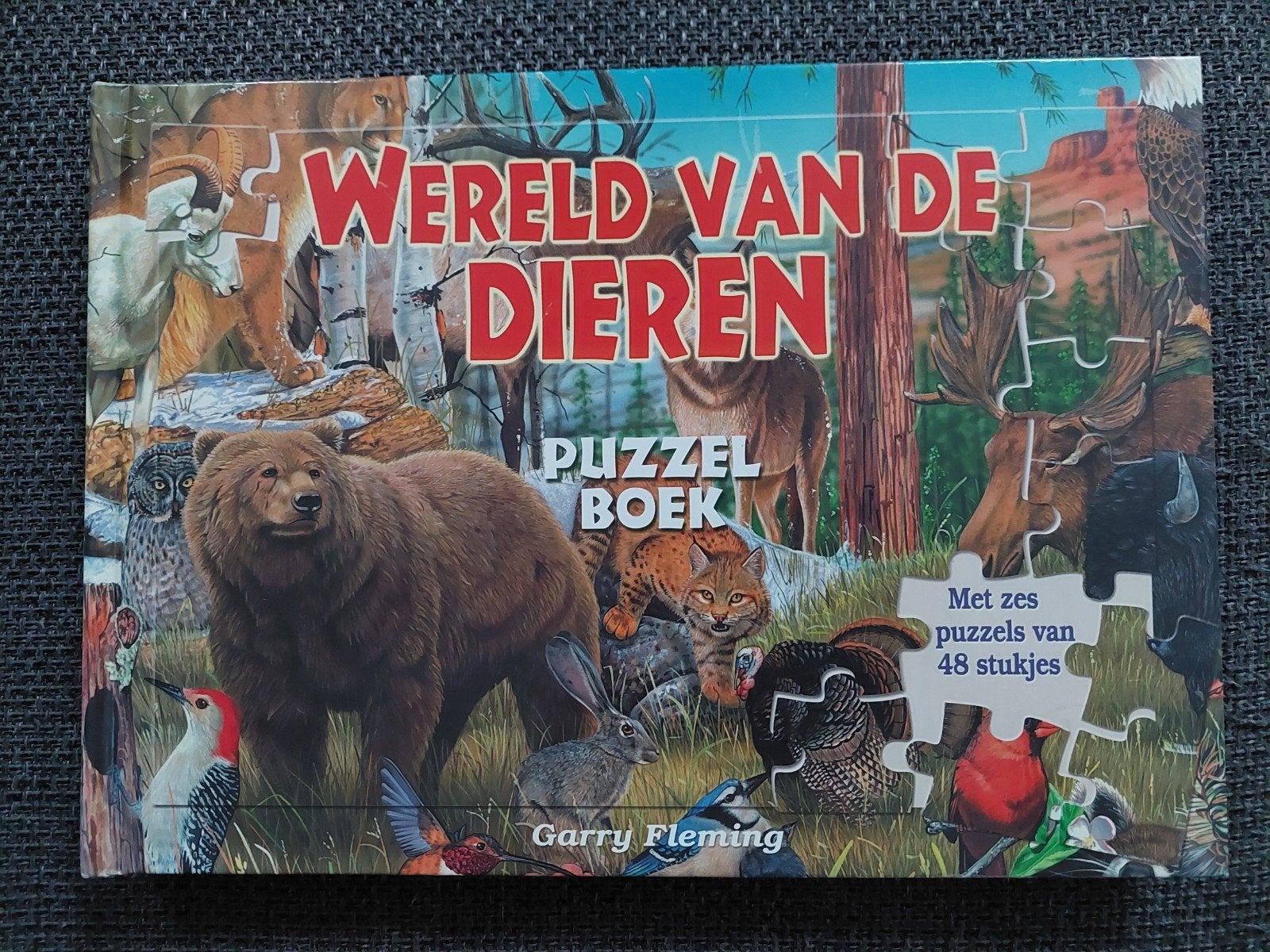 Puzzelboek Wereld van de Dieren - 6 puzzels van 48 stukjes, Ophalen of Verzenden, 10 tot 50 stukjes, Zo goed als nieuw, 4 tot 6 jaar