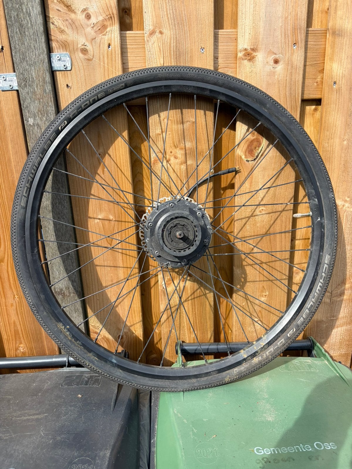 Electrische wiel met motor 27,5 inch riemaandrijving 9-pins, Fietsen en Brommers, Fietsonderdelen, Gebruikt, Motor, Aluminium