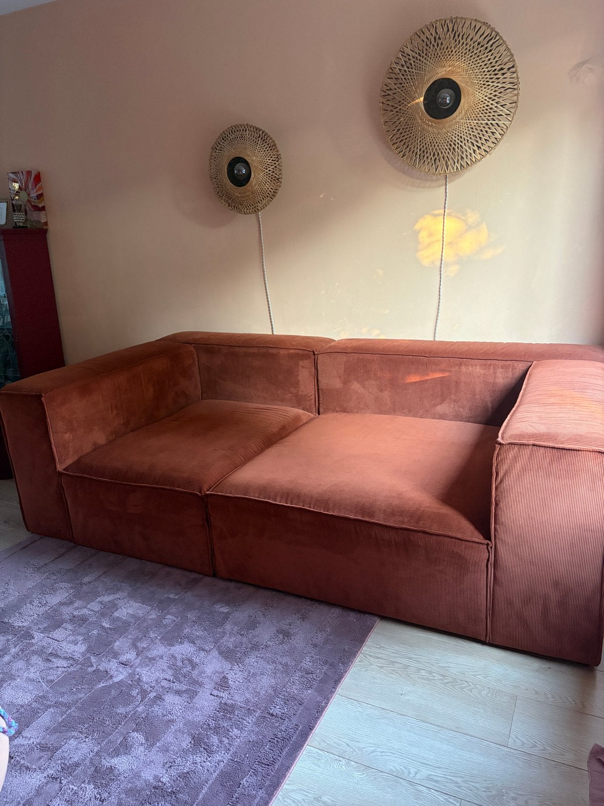 Nous Living Igor bank Terracotta, Ophalen, 250 tot 300 cm, Gebruikt, 125 tot 150 cm