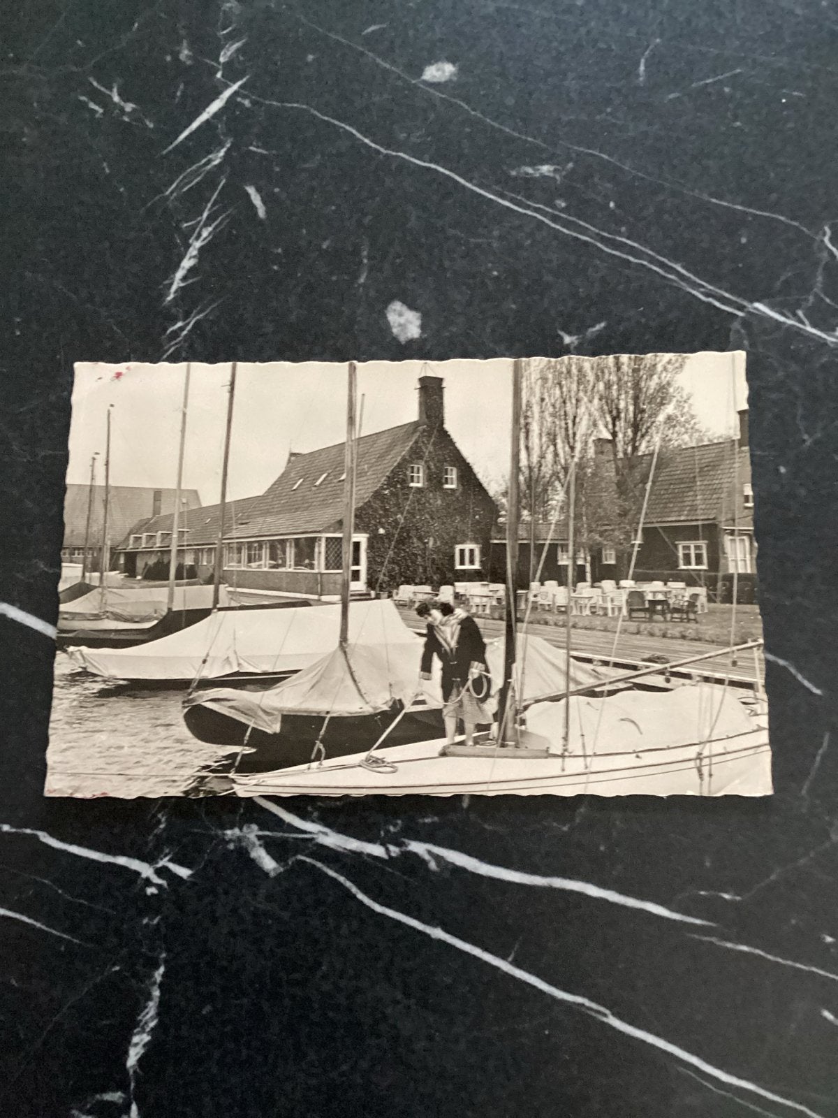 Oude ansichtkaart Aalsmeer Kudelstaart met boten, Ophalen of Verzenden, 1960 tot 1980, Gelopen, Noord-Holland