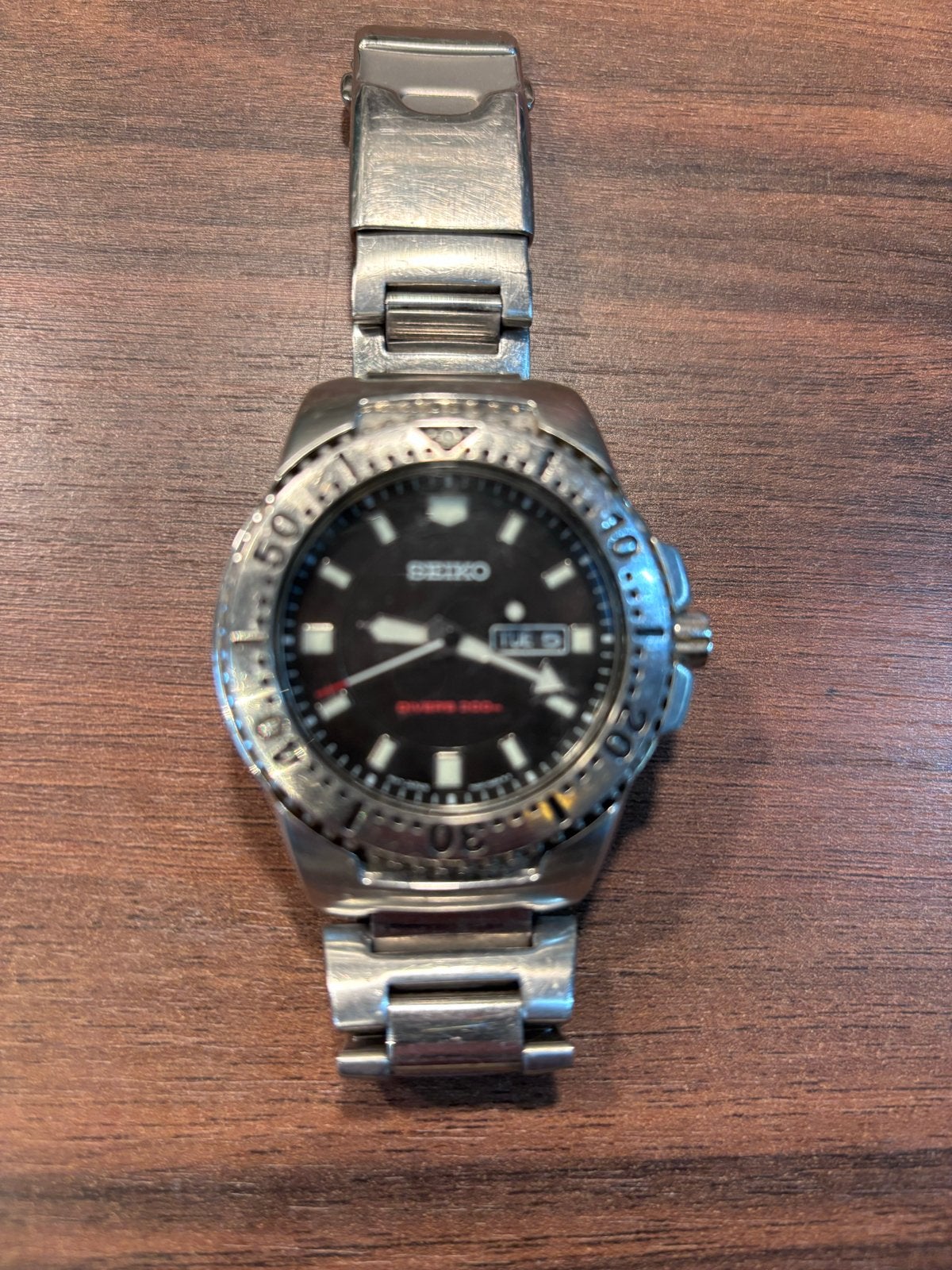 Klassieke Seiko Diver 203603 met saffierglas en stalen band, Ophalen of Verzenden, Staal, Seiko, 1960 of later