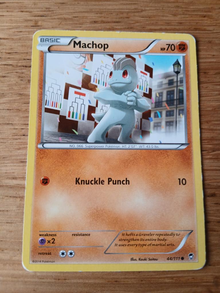Machop Pokémon Kaart (2014) - HP70 - 44/111, Ophalen of Verzenden, Gebruikt, Losse kaart