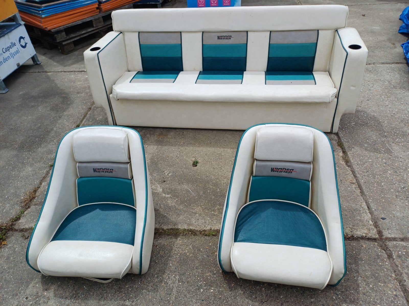 Bootbank en stoelen set - Winner Escape, Ophalen of Verzenden, Gebruikt, Interieur en Kussens