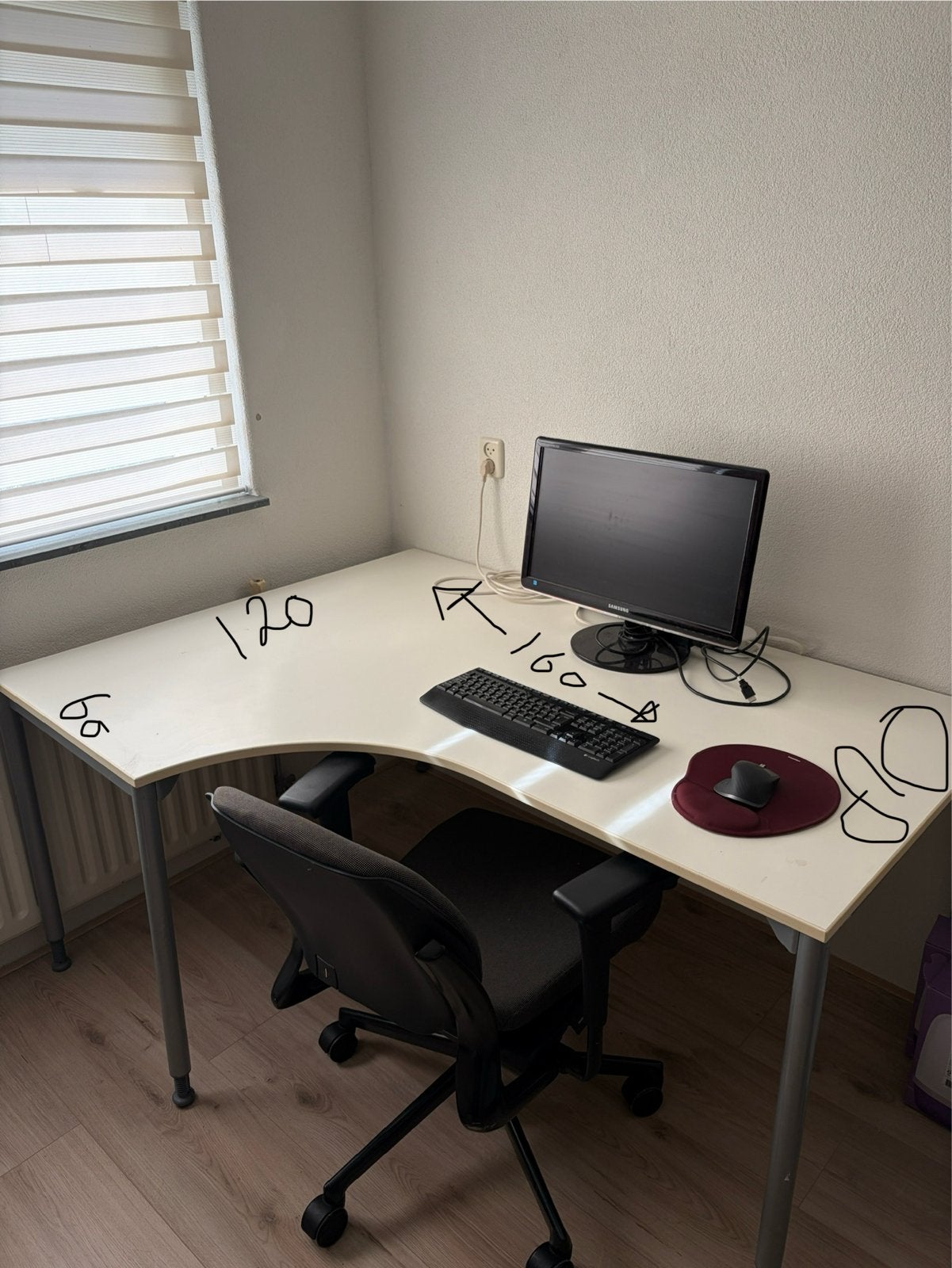 Hoekbureau, Huis en Inrichting, Ophalen, Gebruikt, Metaal, Hoekbureau