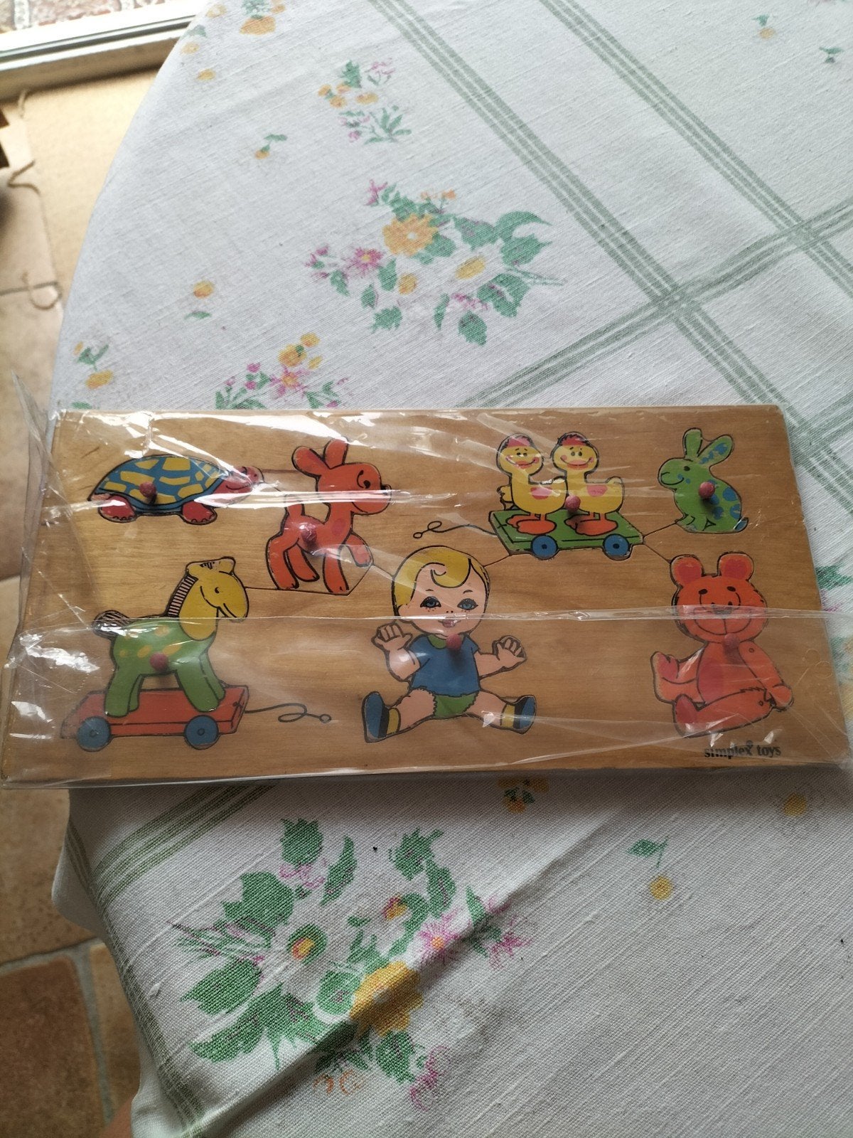 oude houten inleg puzzel, Verzamelen, Ophalen of Verzenden, Gebruikt
