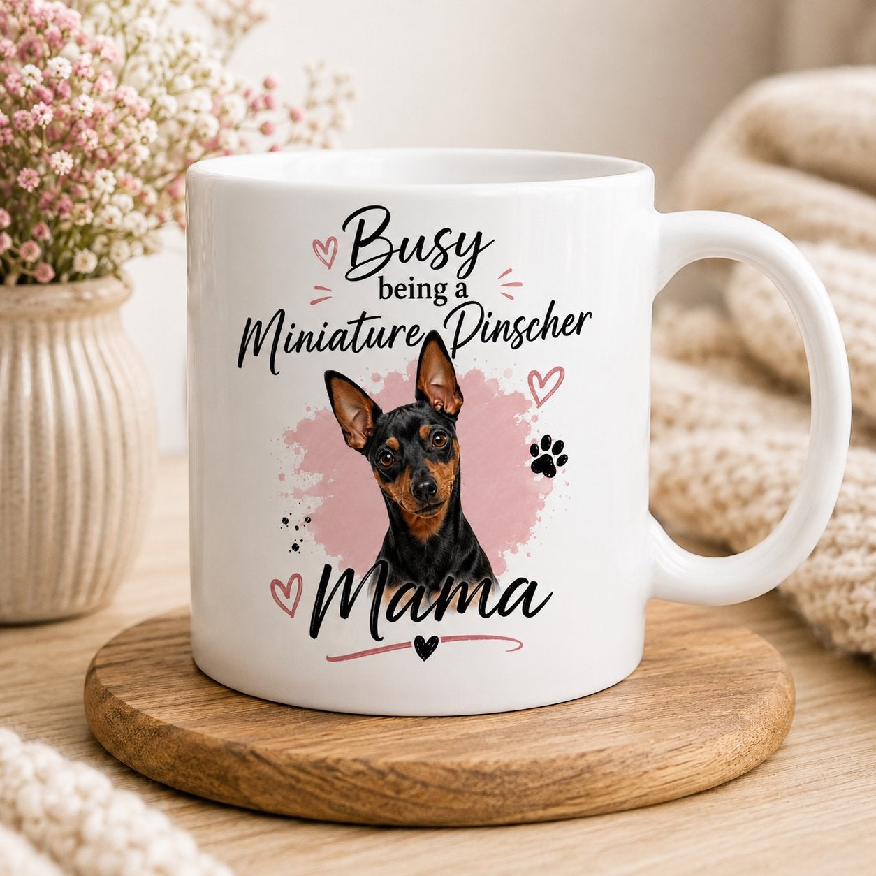 Busy being a Miniature Pinscher Mama - Dwergpincher mok, Verzenden, Nieuw