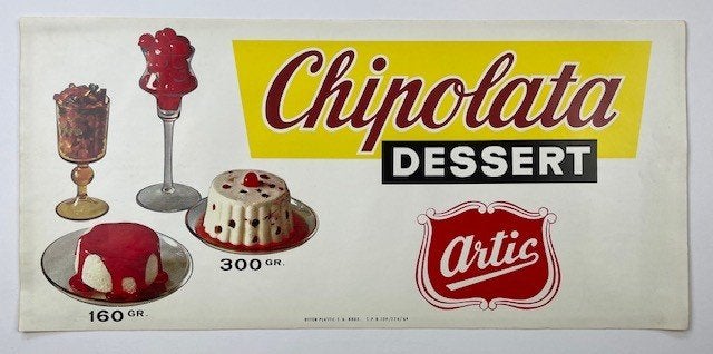 poster voor chipolata pudding voor een winkel 1969, Ophalen of Verzenden, Zo goed als nieuw, A1 t/m A3, Overige onderwerpen