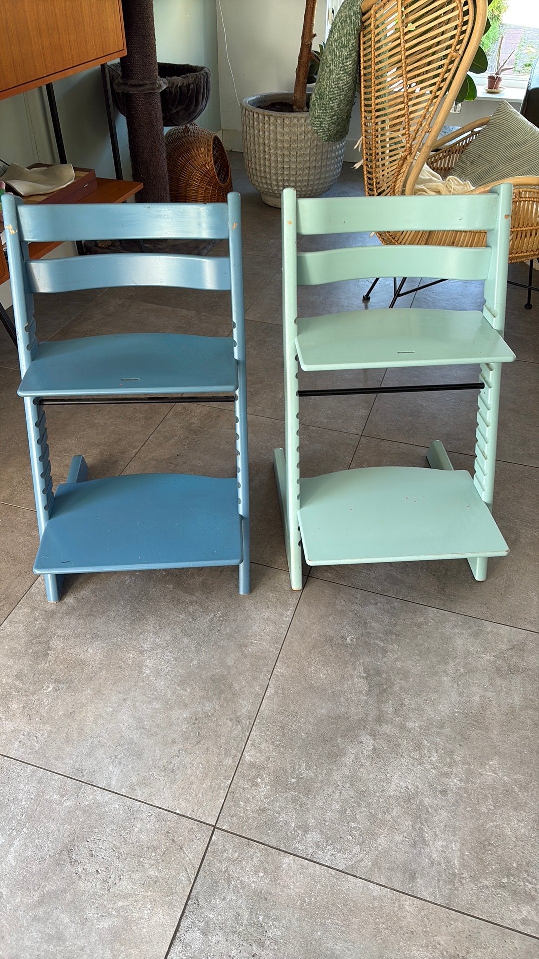 Twee tripp trapp stoelen., Kinderen en Baby's, Ophalen, Gebruikt, Meegroeistoel