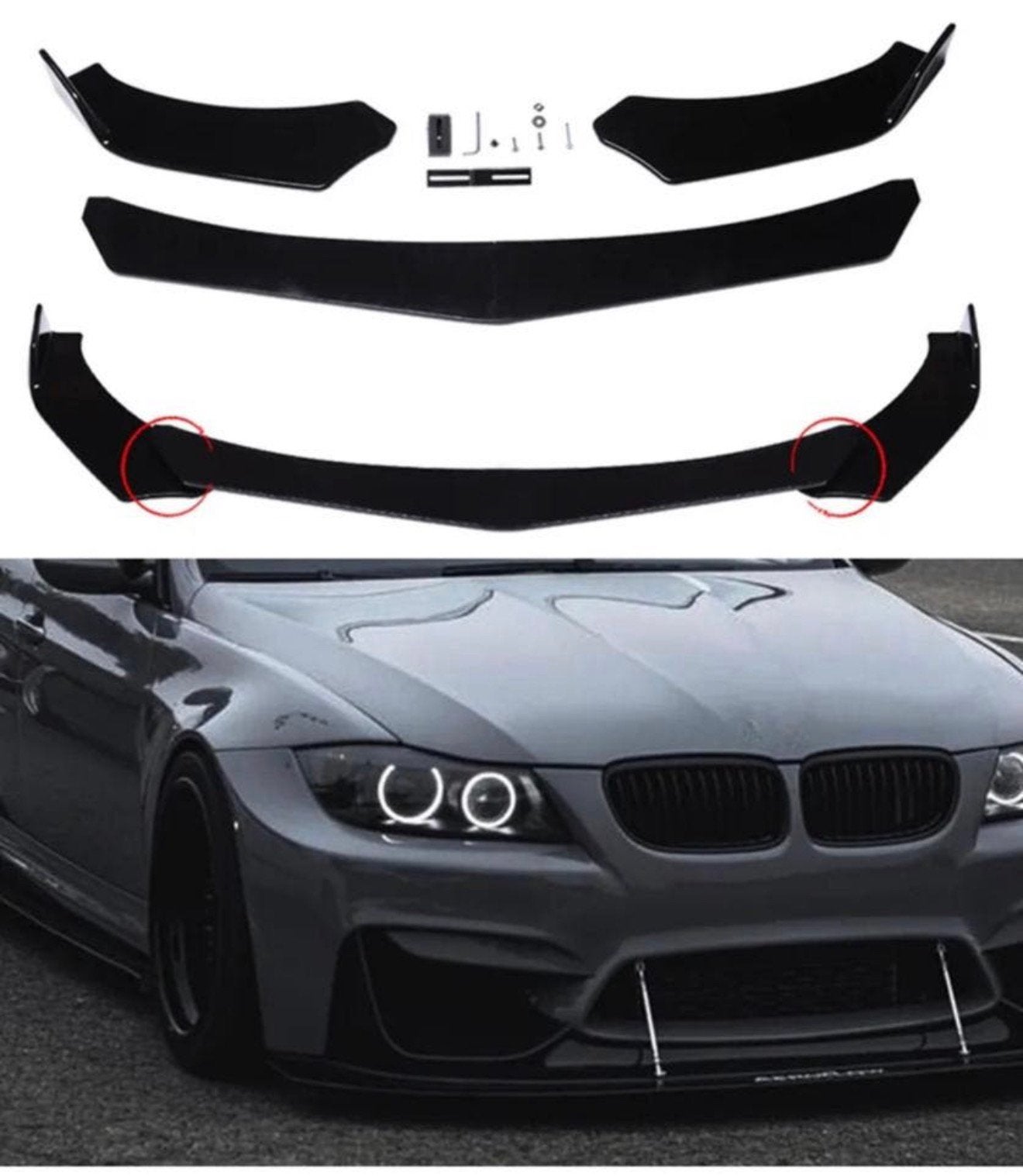 BMW 3-serie Bumperlip glans zwart E46 E90 E91 E93 F30 F31, Ophalen of Verzenden, P, P, P