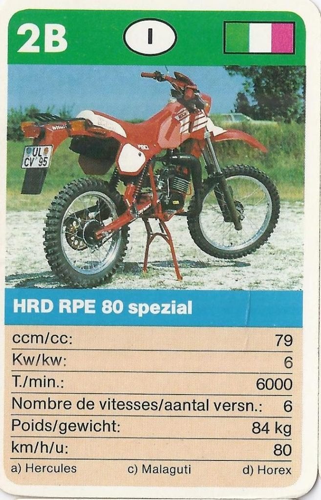 X25 motorkaartje 2b hrd rpe 80 spezial, Ophalen of Verzenden, Zo goed als nieuw, Motoren