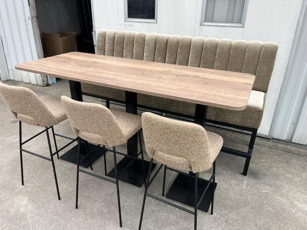 mooie horeca sta tafel set mancave bar set bank en krukken, Ophalen, 5 krukken of meer, Met voetsteun, 60 tot 90 cm